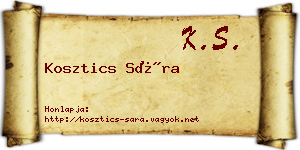 Kosztics Sára névjegykártya